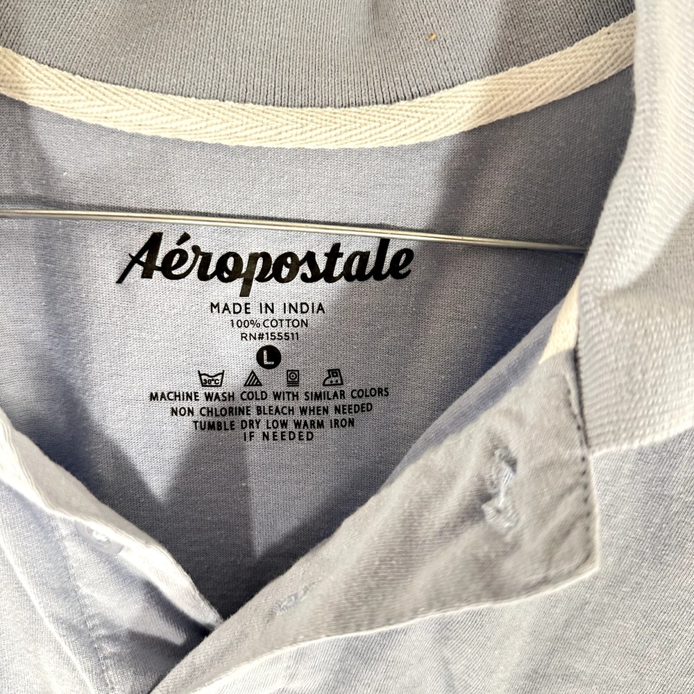 Aeropostale Polo Shirt A87‎ Short Sleeve Blue Size Large